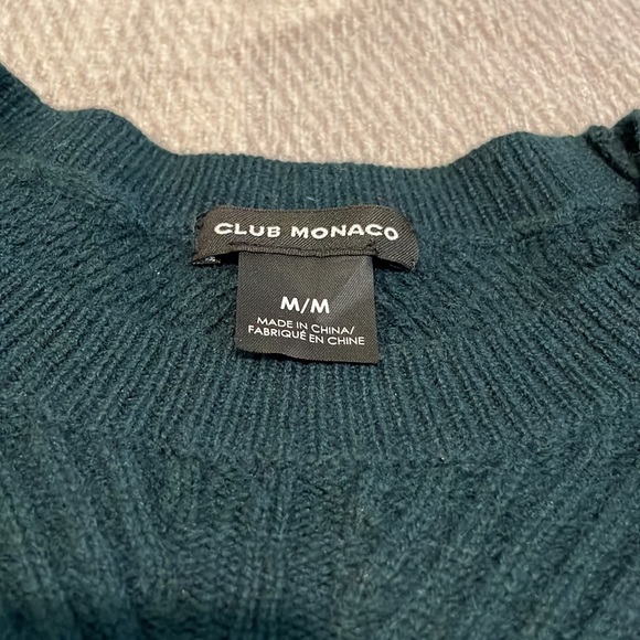CLUB MONACO | Forest Green Bell Sleeve Wool Sweater - Picture 2 of 3